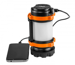 Neo Tools 99-031 Kempinglámpa akkus 3 funkciós 800lm CREE T6 + SMD LED powerbank funkció 10W
